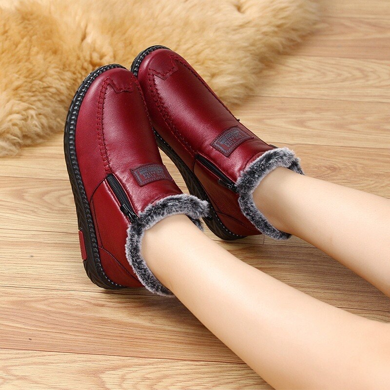 The Orthofit Non-slip Winter Leather Boots Womens