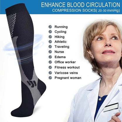 Graduated Compression Socks — Knee-High Support for Swollen Legs, Varicose Veins & All-Day Comfort