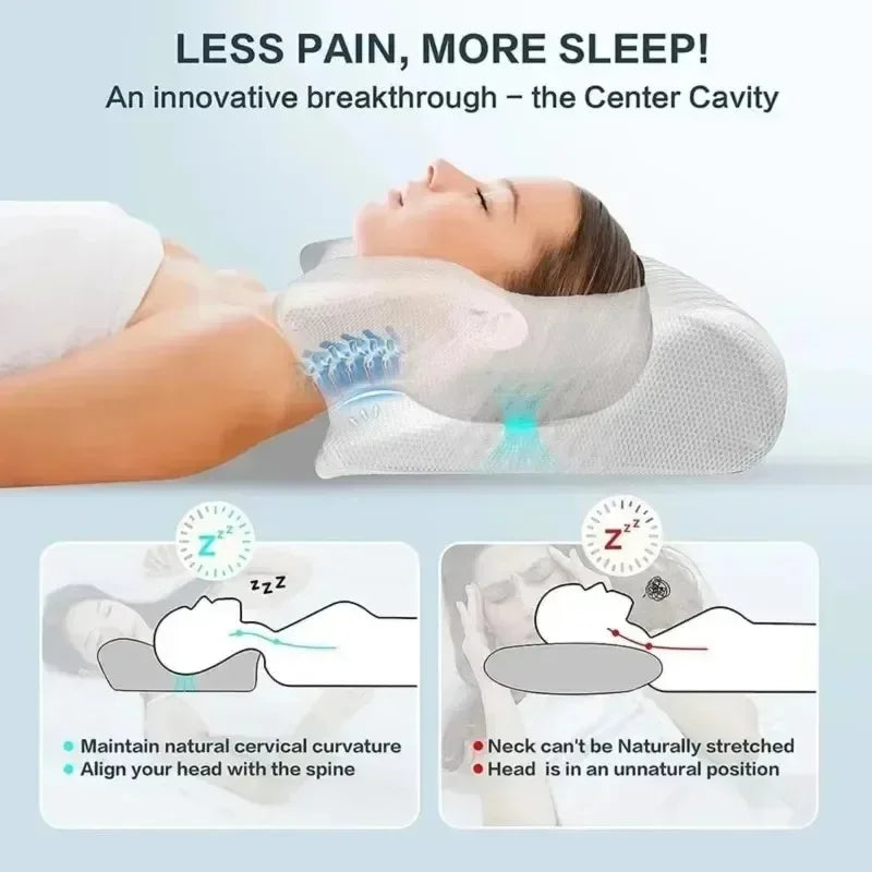 Ergonomic Butterfly Cervical Pillow — Memory Foam Neck Support for Pain Relief & Deep Sleep